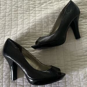 Elegant Black Peep-Toe Heels